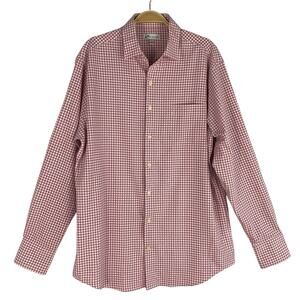 Peter Millar Hills Performance Shirt Men M Red Gingham Button Up Sport Stretch